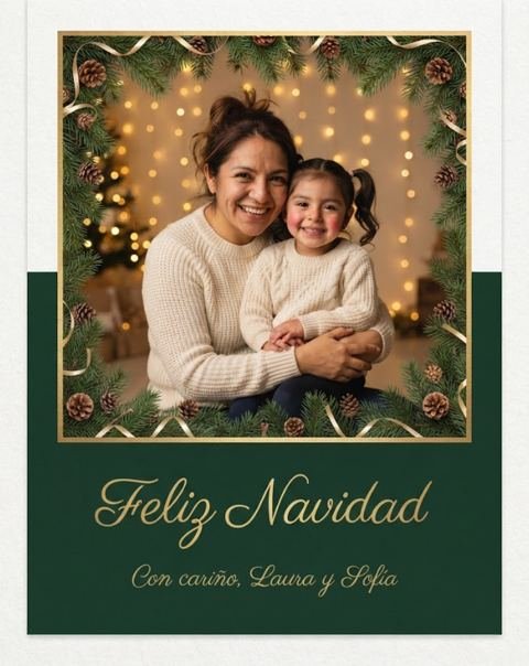 Tarjeta navideña con texto Feliz Navidad