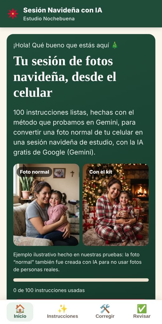 Pantalla de la app del Estudio